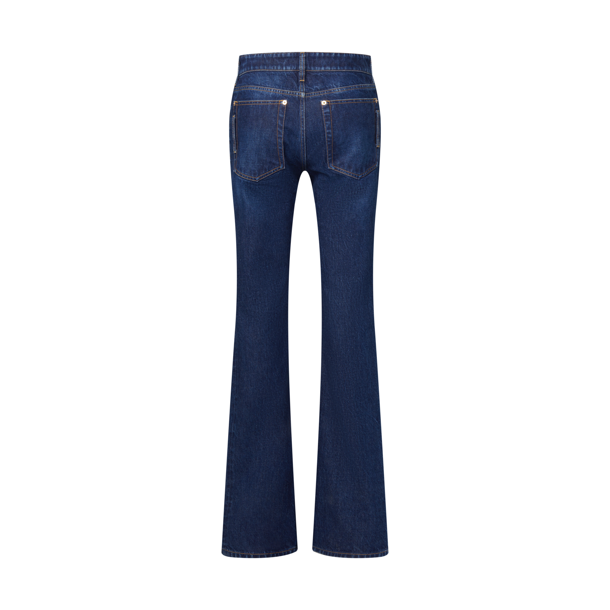 Straight-Cut Washed Denim Jeans  in Women