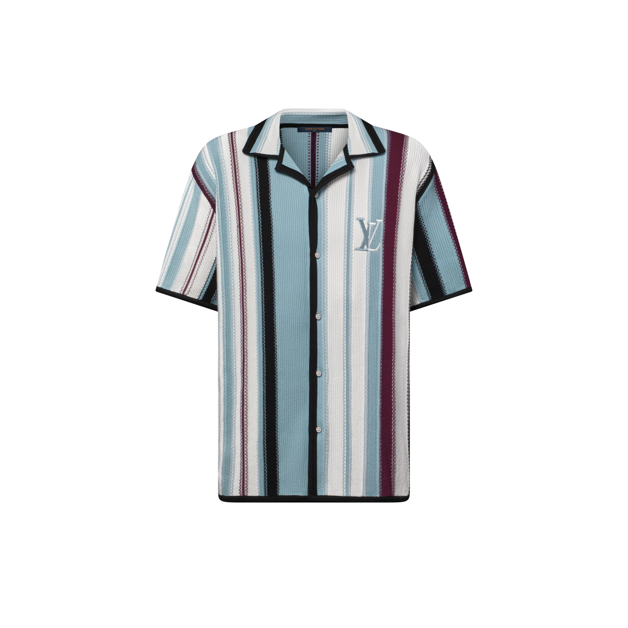 قميص بأكمام قصيرة من الكروشيه المقلم  in الرجال