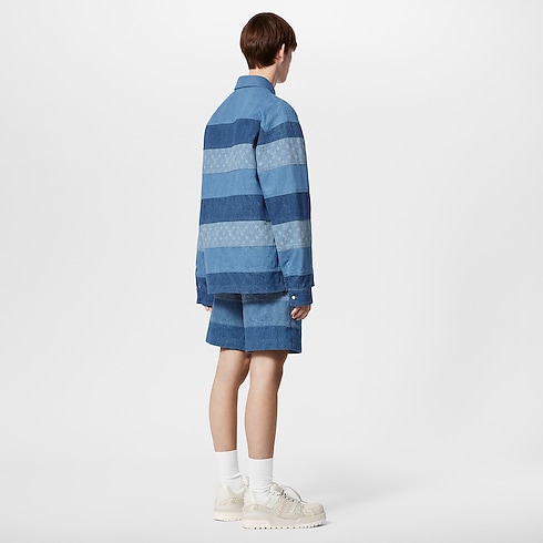Striped Patchwork Denim Shorts in Men's Ready to Wear Denim collections by Louis Vuitton (Product zoom)