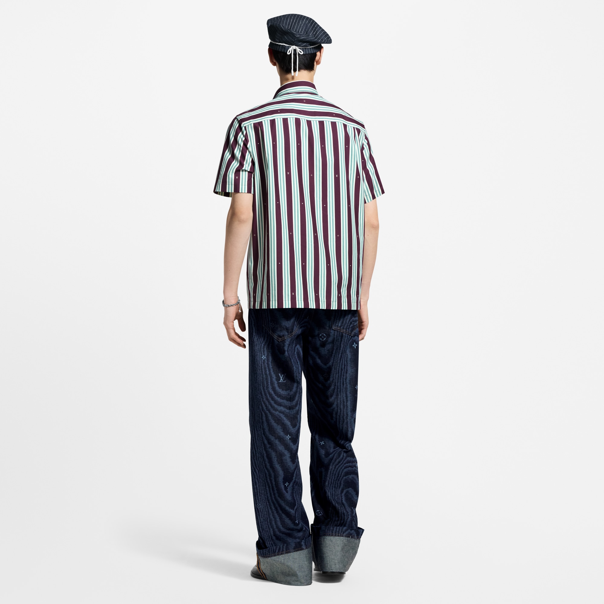 Striped Short-Sleeved Shirt  in Men