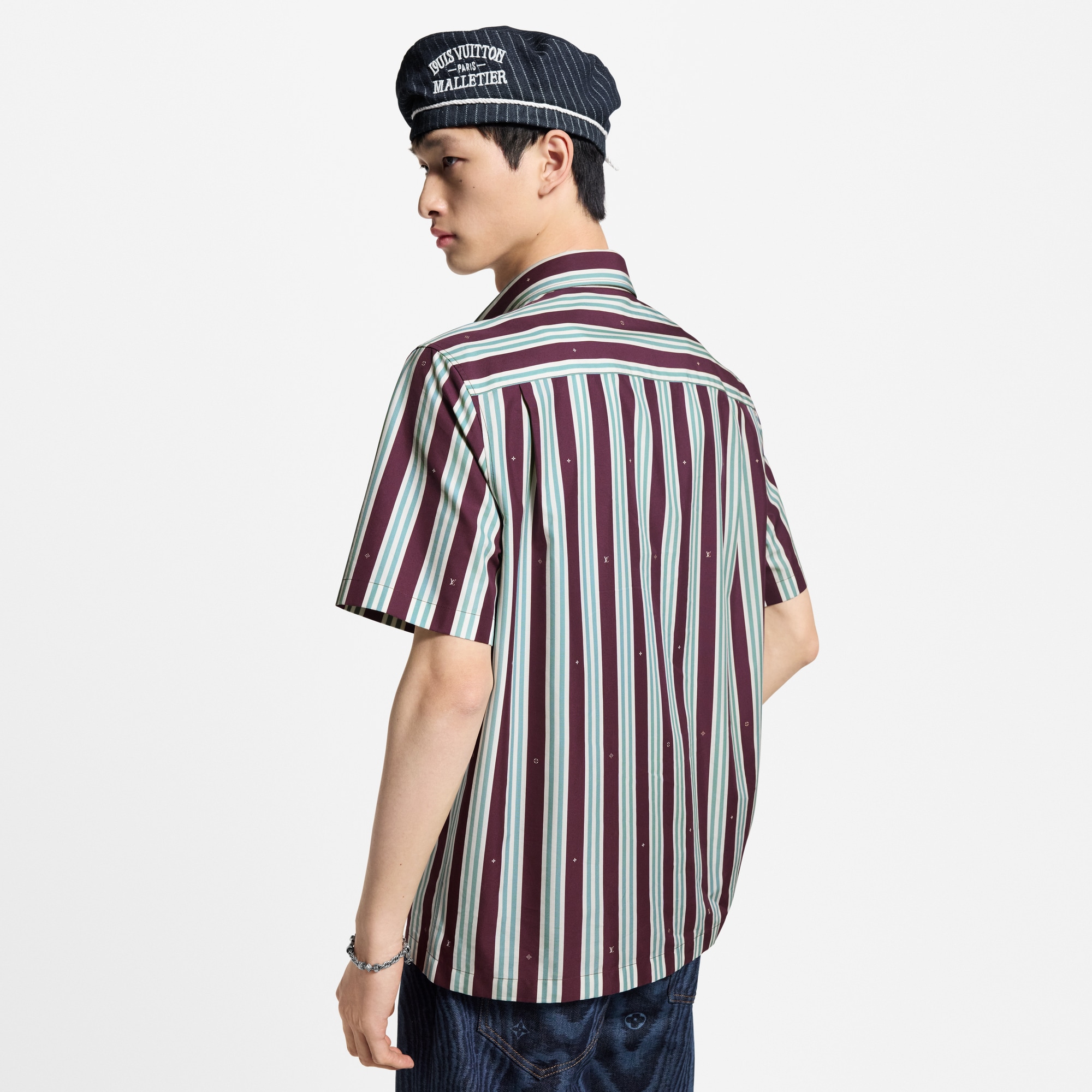 Striped Short-Sleeved Shirt  in Men