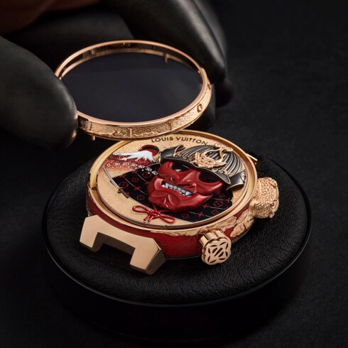 ساعة Tambour Bushido Automata، حركة يدوية، 46.8 ملم، ذهب وردي in الساعات's جميع الساعات } collections by Louis Vuitton