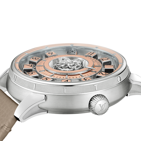 ساعة Tambour Spin Time Air Flying Tourbillon، أوتوماتيك، 42.5 مم، بلاتين in الساعات's جميع الساعات } collections by Louis Vuitton (تكبير صورة المنتج)