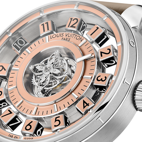 ساعة Tambour Spin Time Air Flying Tourbillon، أوتوماتيك، 42.5 مم، بلاتين in الساعات's جميع الساعات } collections by Louis Vuitton (تكبير صورة المنتج)