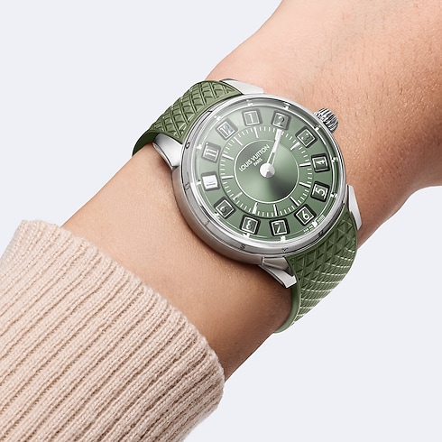 ساعة Tambour Spin Time، أوتوماتيك، 39.5 مم، من الذهب الأبيض in الساعات's جميع الساعات } collections by Louis Vuitton (تكبير صورة المنتج)