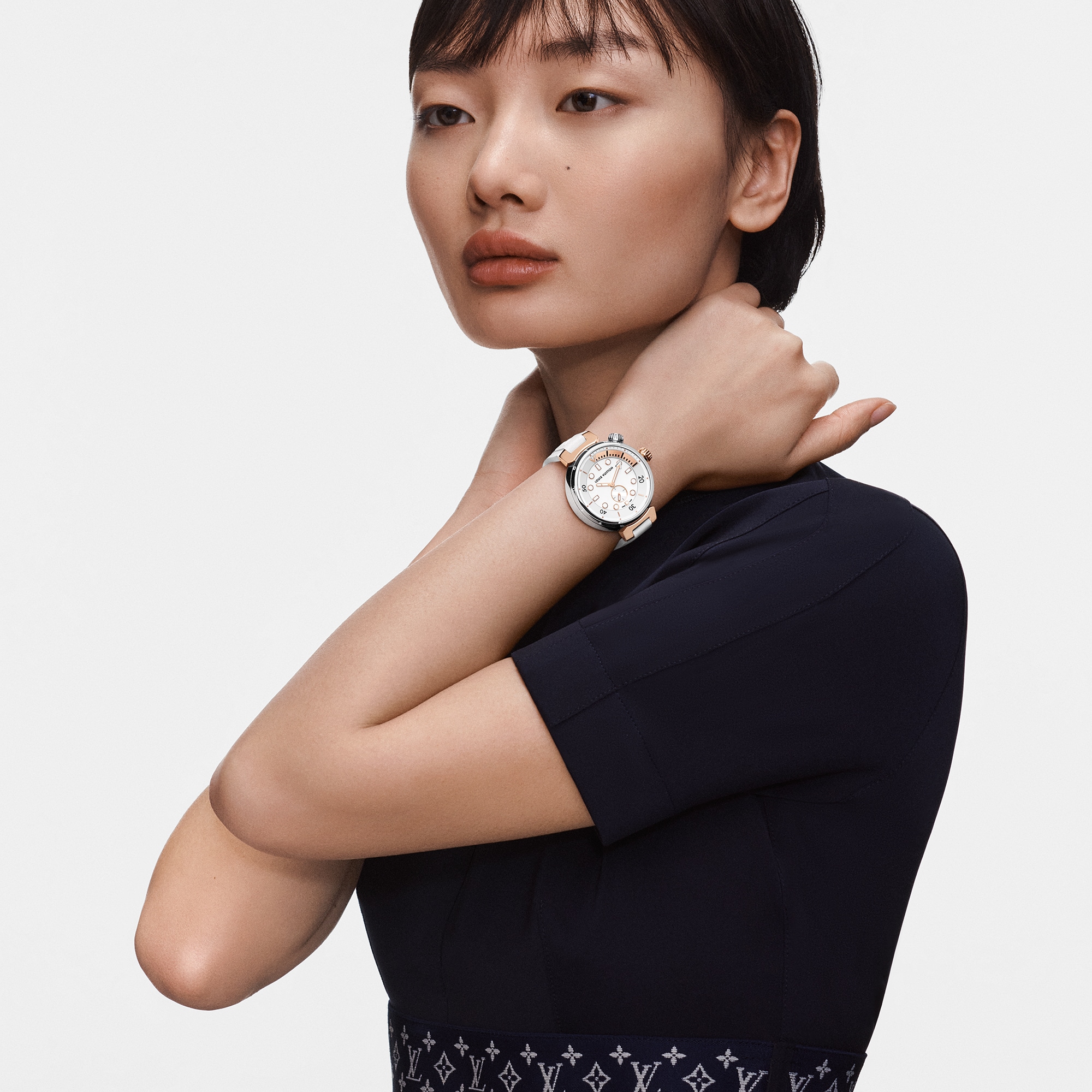 ساعة Tambour Street Diver، كوارتز، 39.5 مم، فولاذ وذهب وردي  in الساعات