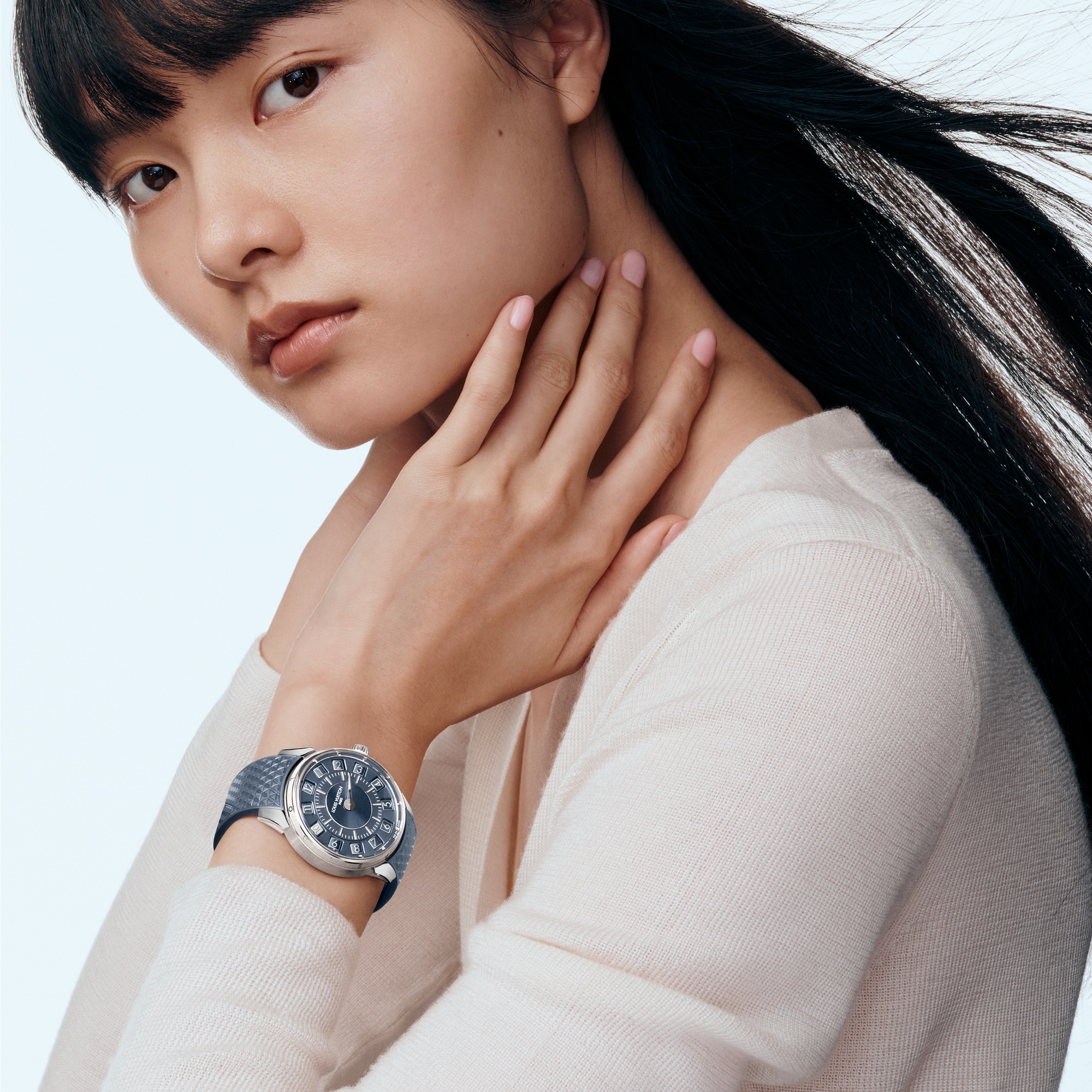 Tambour Taiko Spin Time, Automatic, 39.5mm, White gold  in Watches