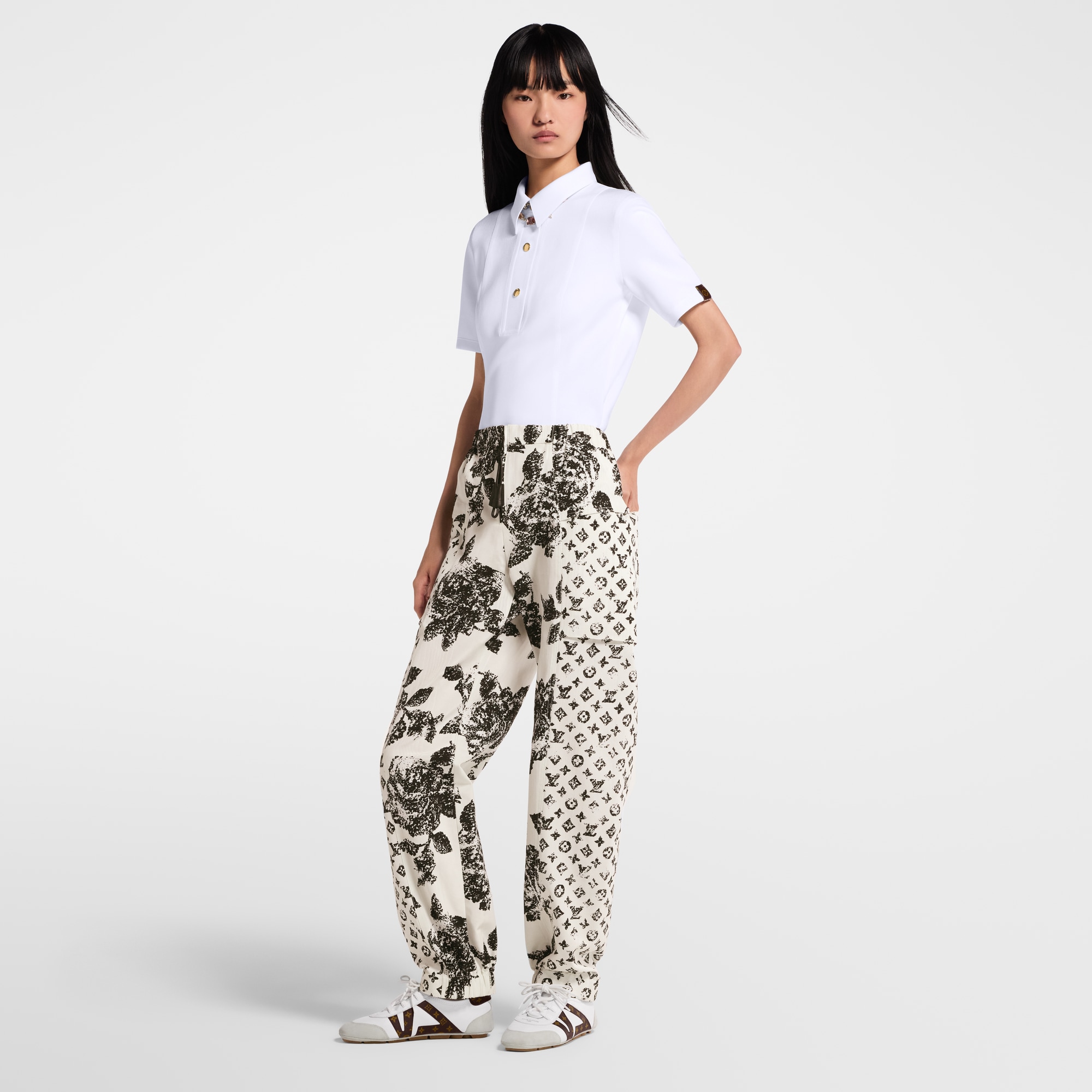 Technical Jersey Polo Top  in Women