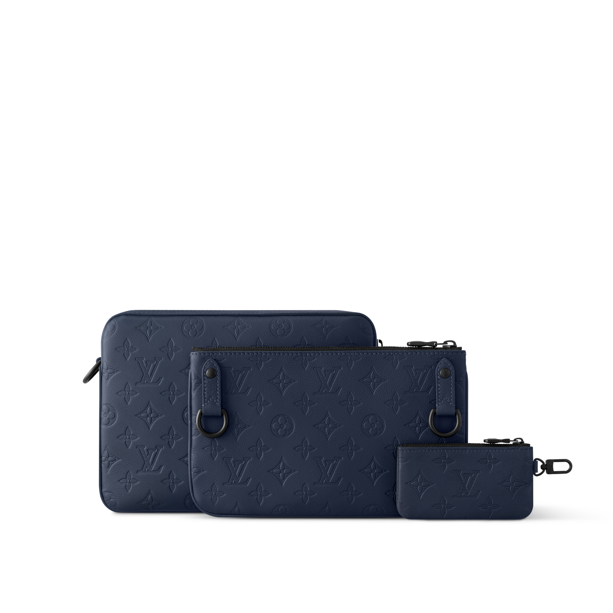 حقيبة Trio Messenger Monogram Shadow Leather in الحقائب والمنتجات الجلدية الصغيرة