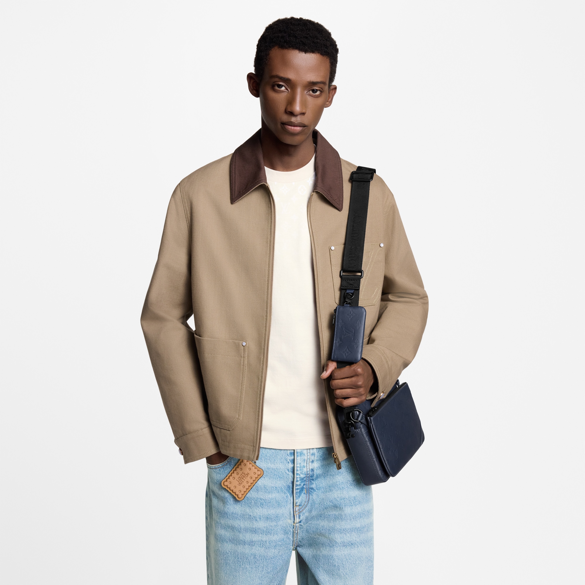 حقيبة Trio Messenger Monogram Shadow Leather in الحقائب والمنتجات الجلدية الصغيرة