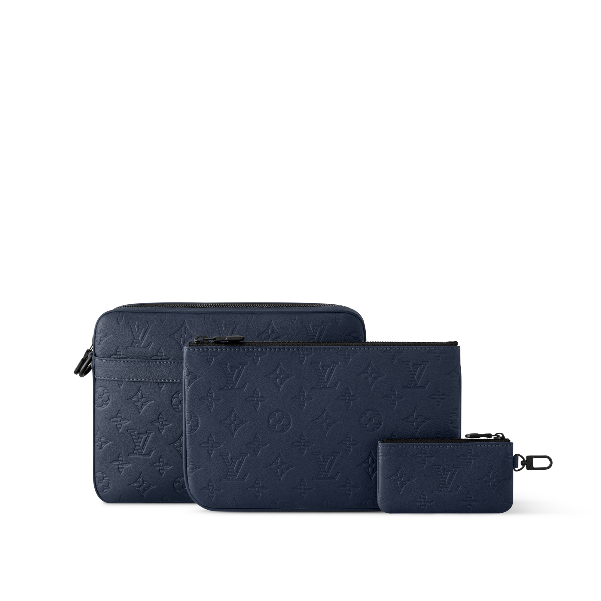 حقيبة Trio Messenger Monogram Shadow Leather in الحقائب والمنتجات الجلدية الصغيرة