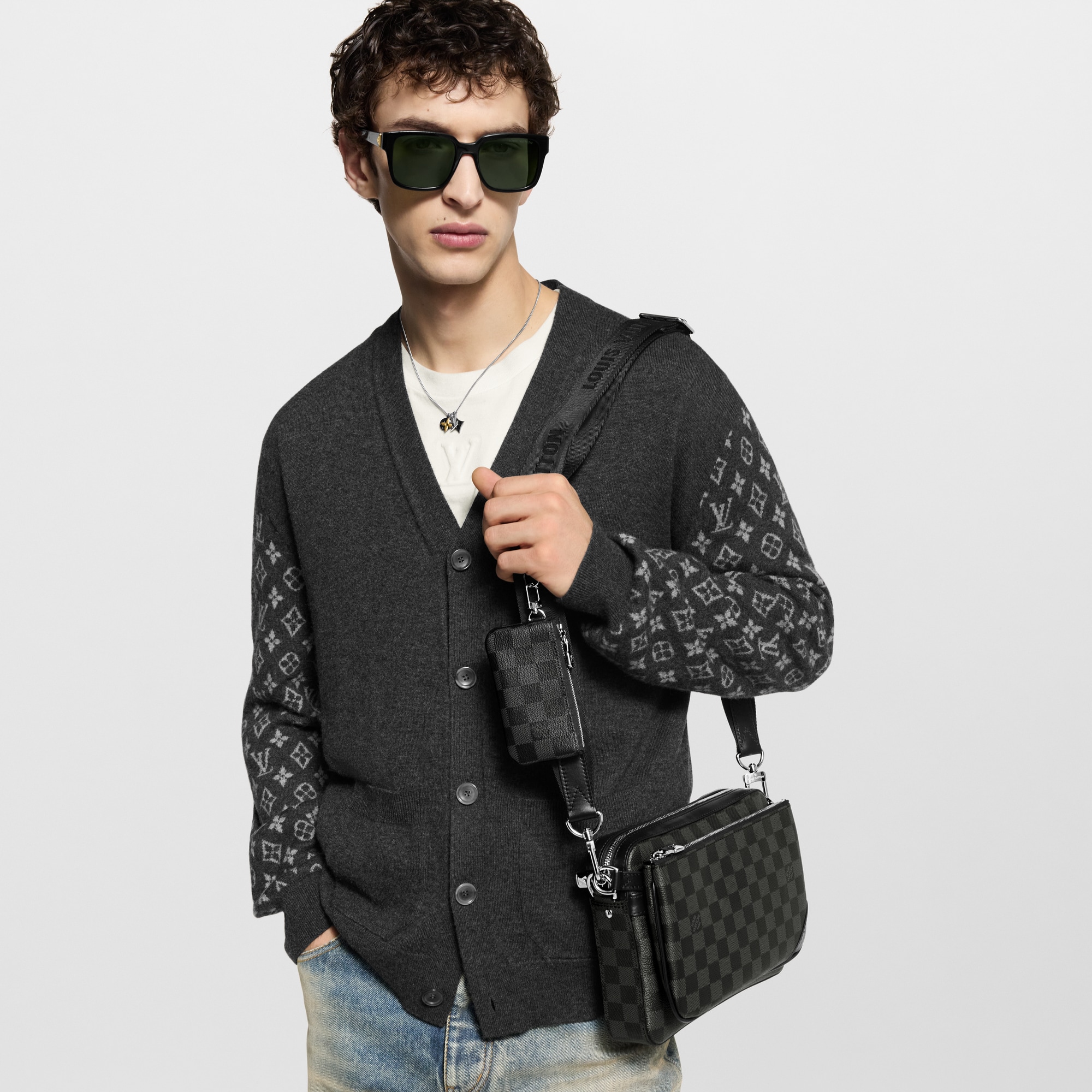حقيبة Trio Messenger Damier Graphite قماش in الرجال