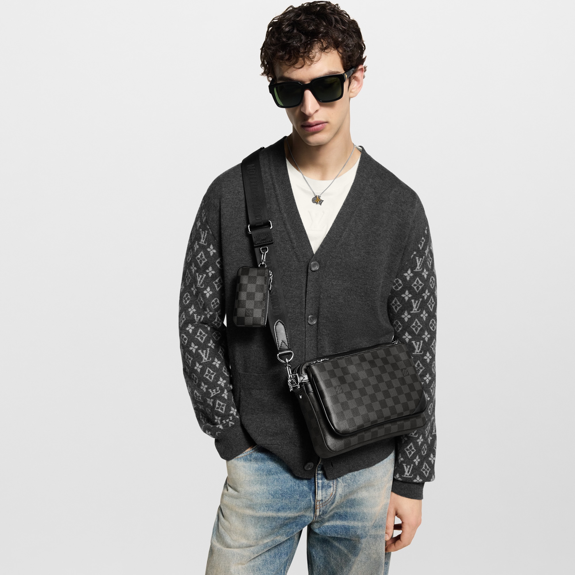 حقيبة Trio Messenger Damier Graphite قماش in الرجال