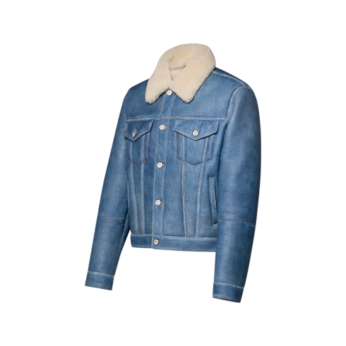 جاكيت Trucker من الدنيم والشيرلينج بأسلوب الخداع البصري in الرجال's الملابس جميع الملابس collections by Louis Vuitton (تكبير صورة المنتج)