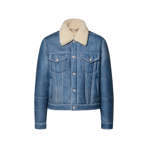 جاكيت Trucker من الدنيم والشيرلينج بأسلوب الخداع البصري in الرجال's الملابس جميع الملابس collections by Louis Vuitton (تكبير صورة المنتج)