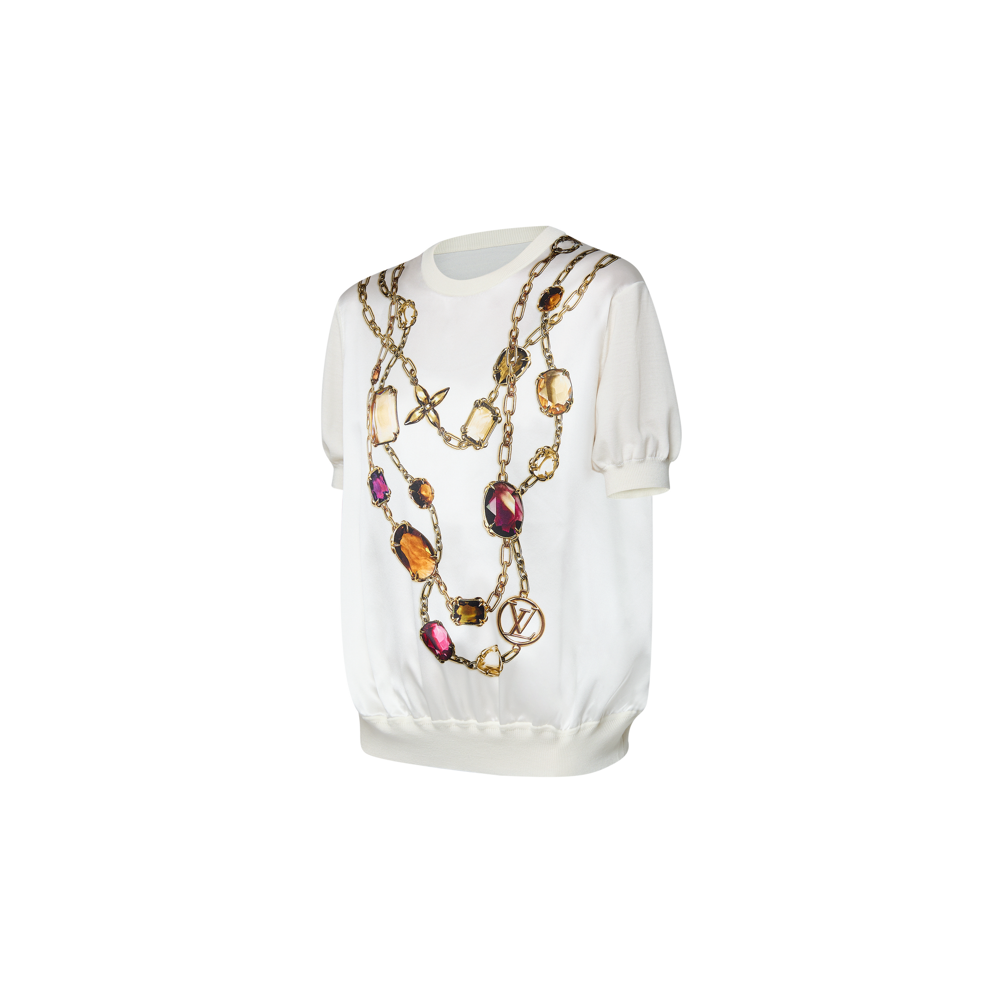 كنزة محبوكة بنقشة القلادة بتأثير الخداع البصري Trompe l