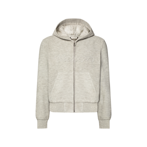 Trompe-Oeil Signature Leather Hoodie front view