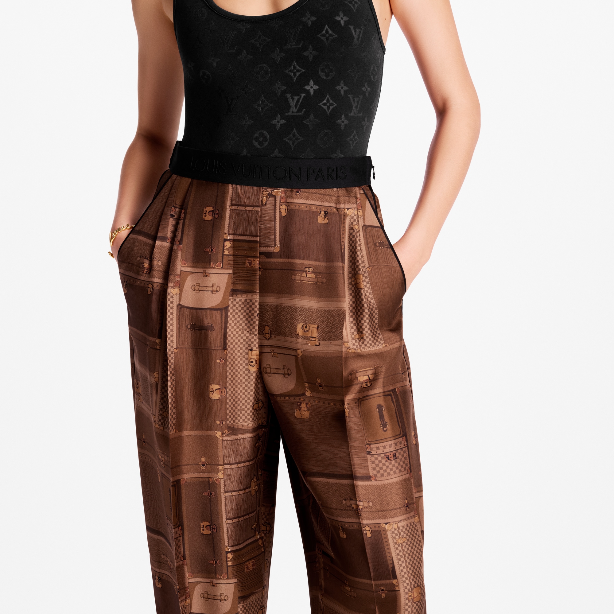 Trunk Print Wide-Leg Pants  in Women