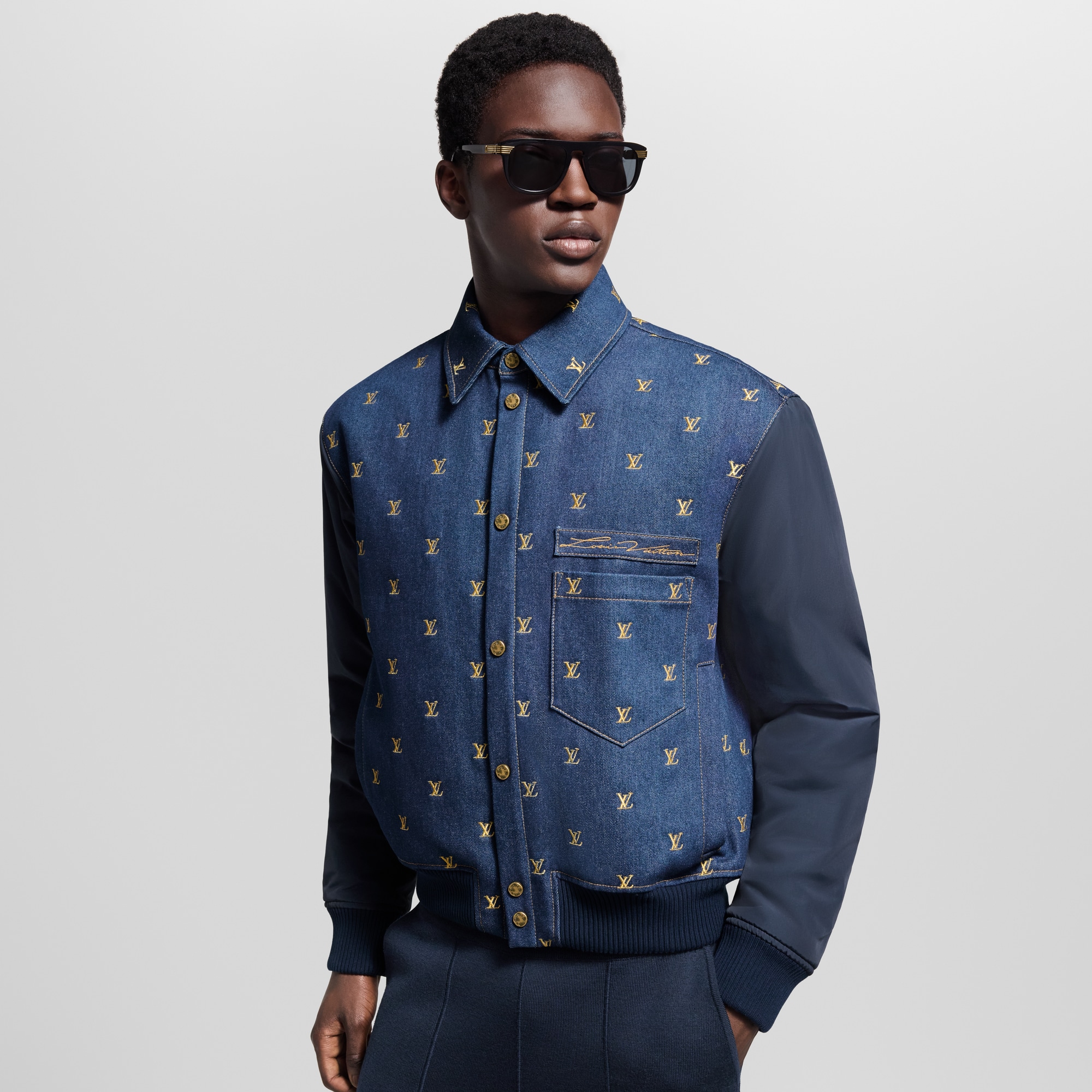 جاكيت Varsity من الدنيم المعاد تدويره  in الرجال