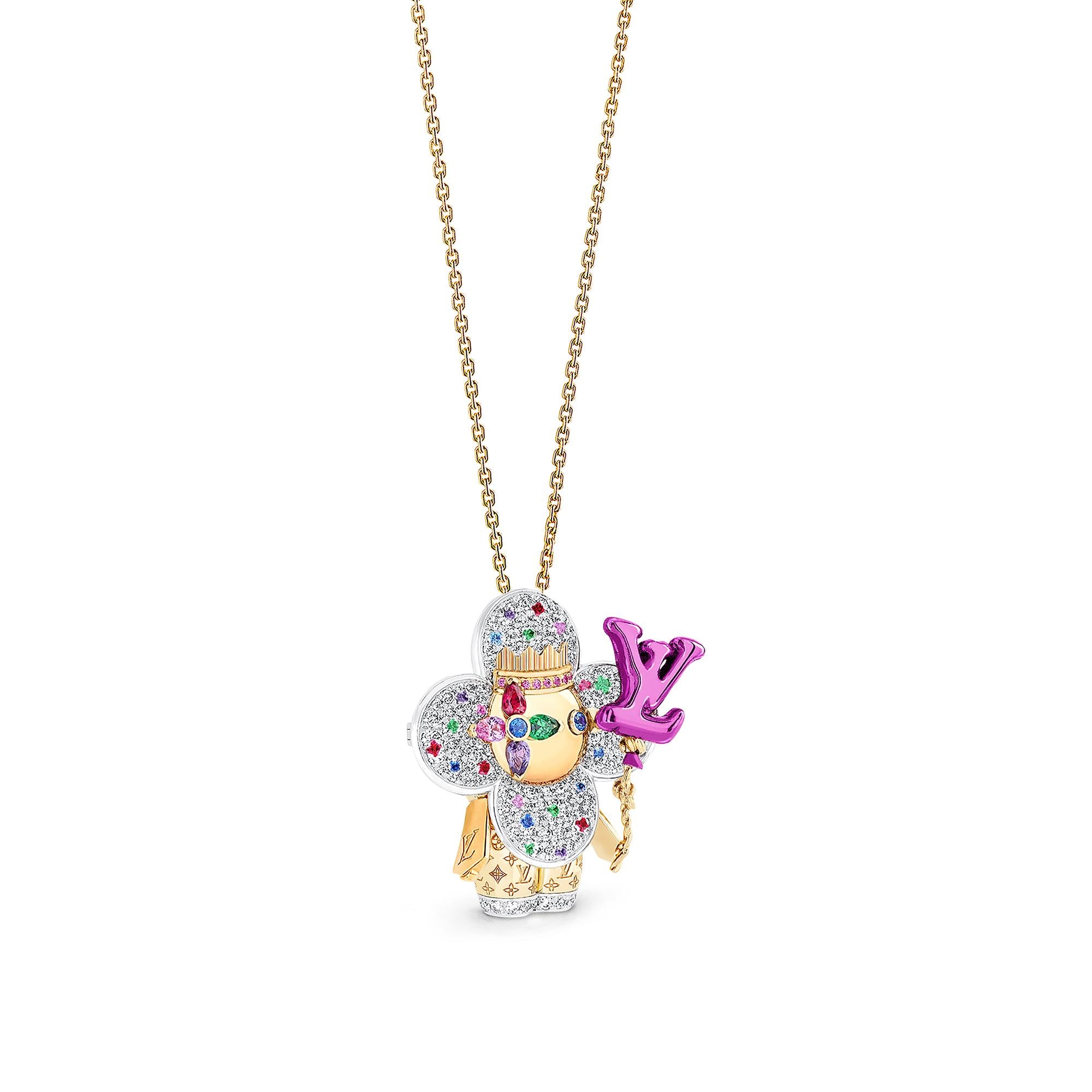 Vivienne Celebration Pendant, Yellow Gold, White Gold, Titanium, Diamonds And Coloured Gemstones  in Jewelry