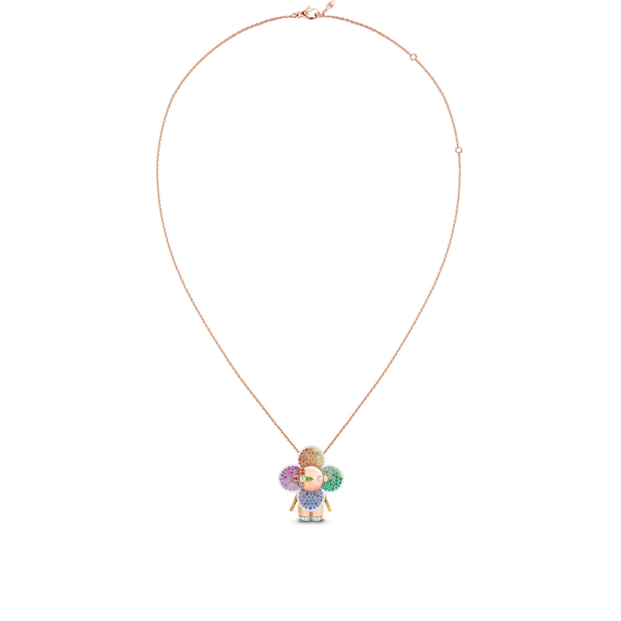 Vivienne Rainbow Pendant, 3 Golds, Diamonds And Coloured Gemstones  in Jewelry