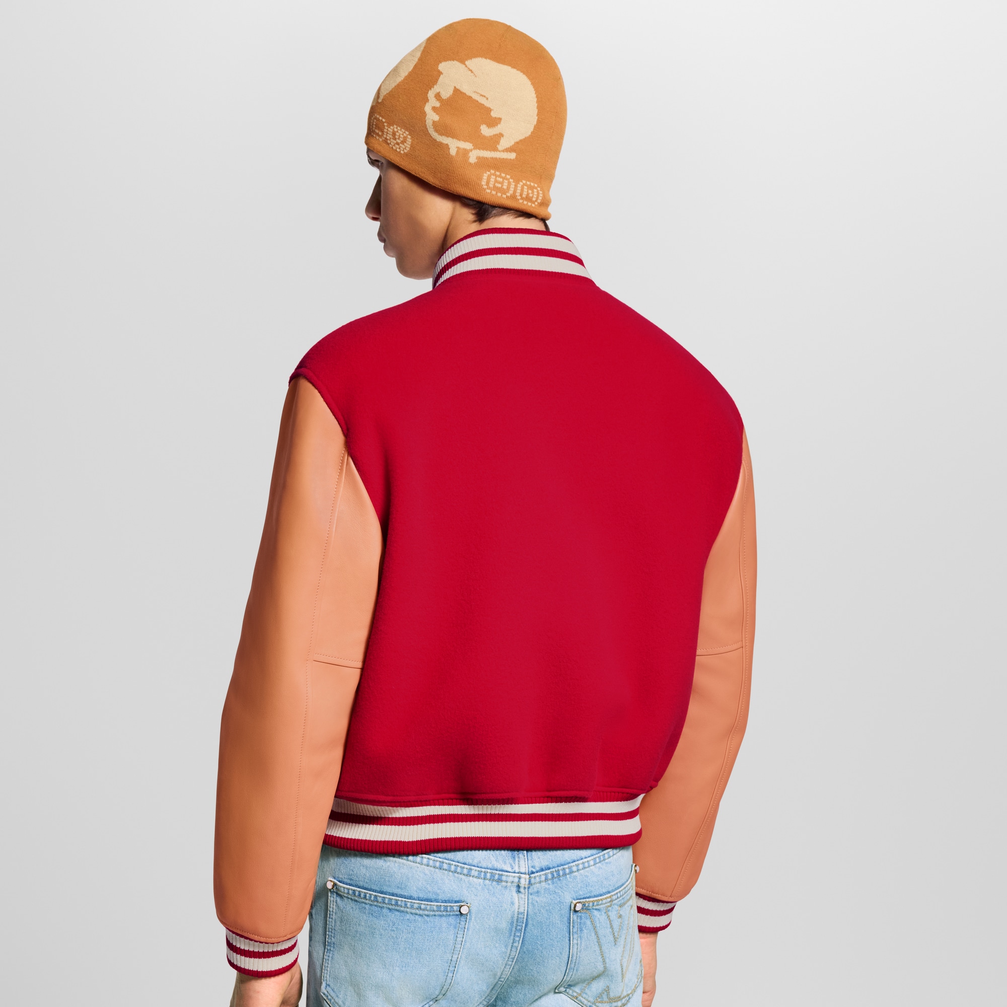 Vvn Leather Varsity Jacket  in Men