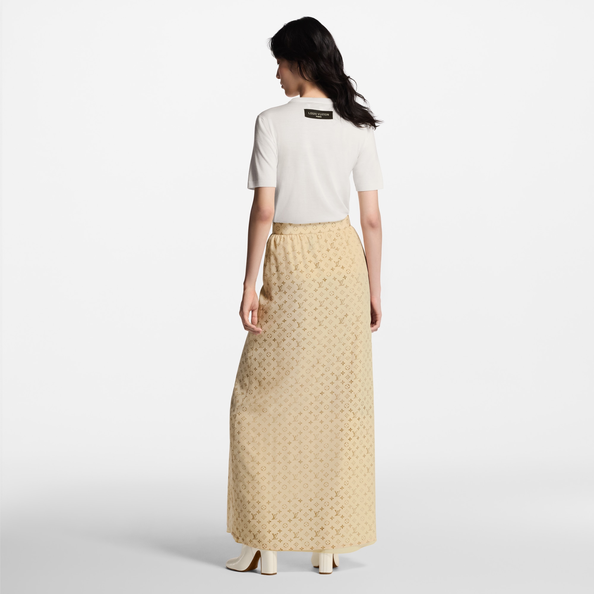 Washed Monogram Maxi Skirt  in Women