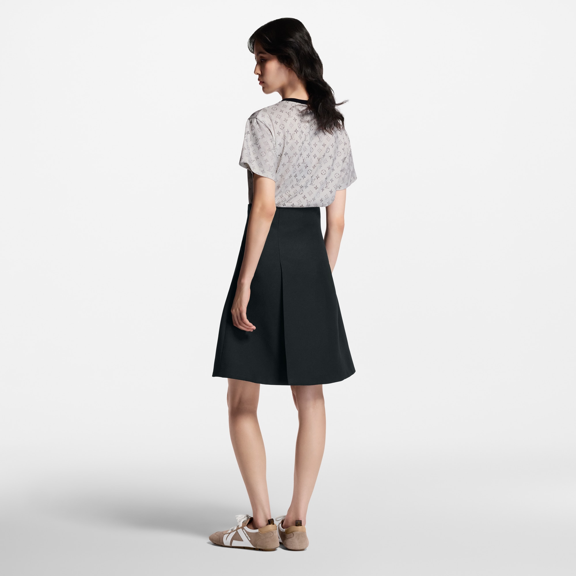 تي شيرت بنقشة Monogram باهتة  in النساء