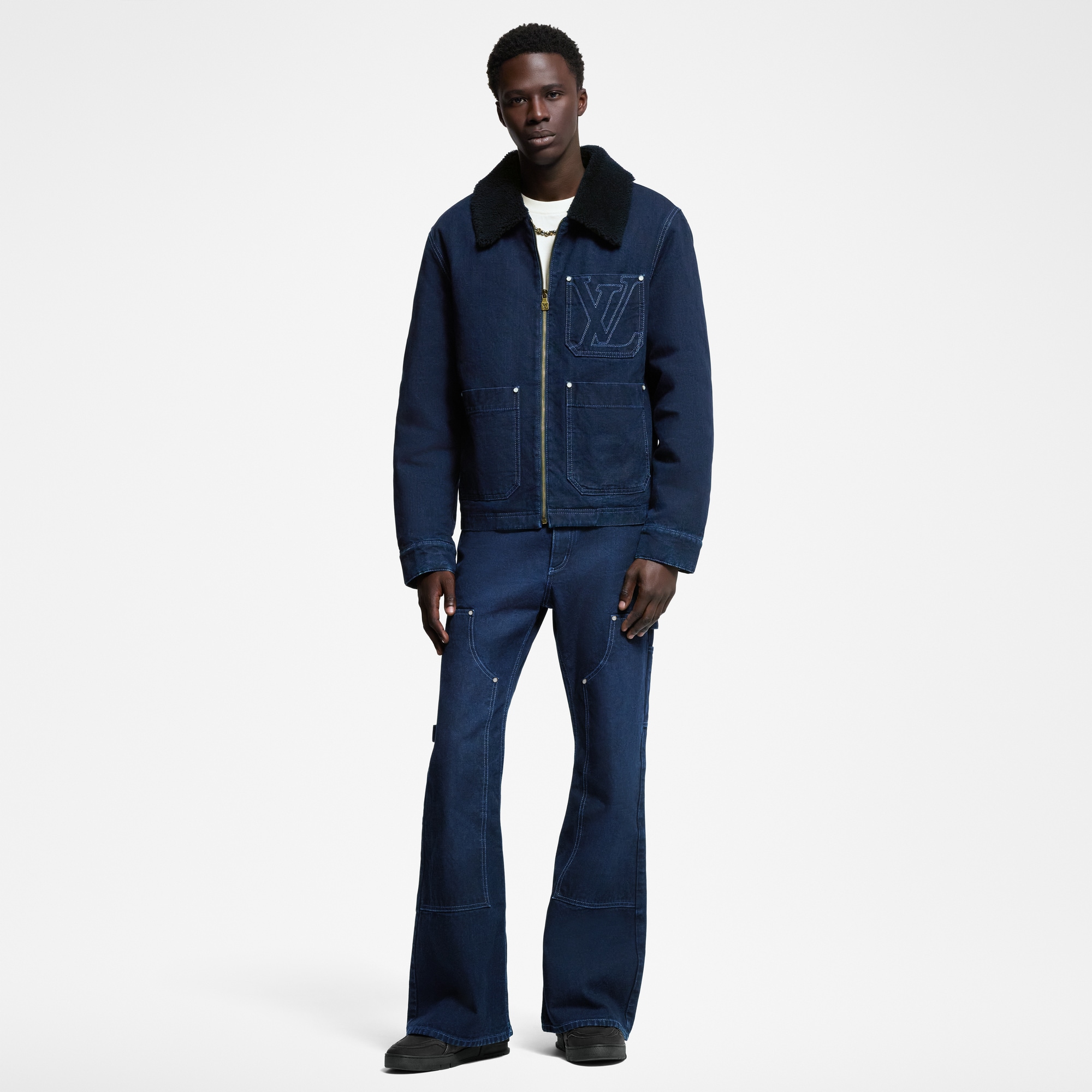 Wintery Workwear Denim Jacket  in Men