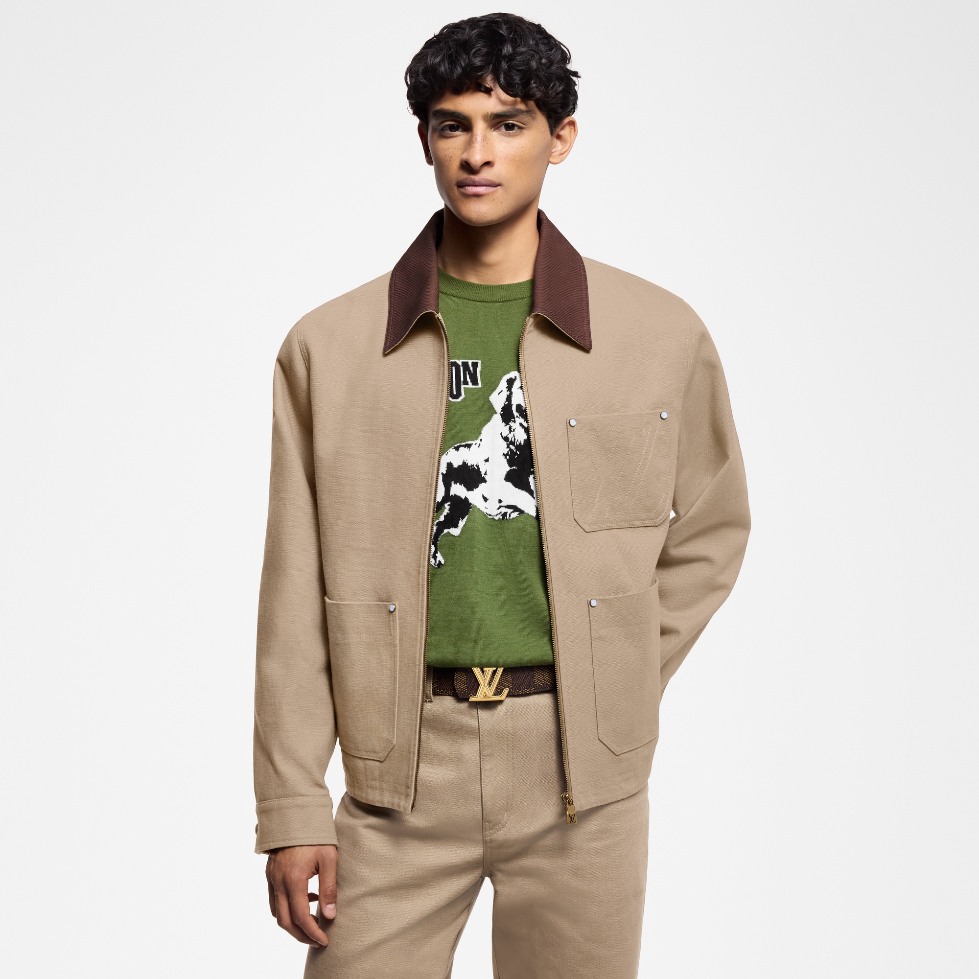 Workwear Cotton Canvas Blouson  in Men