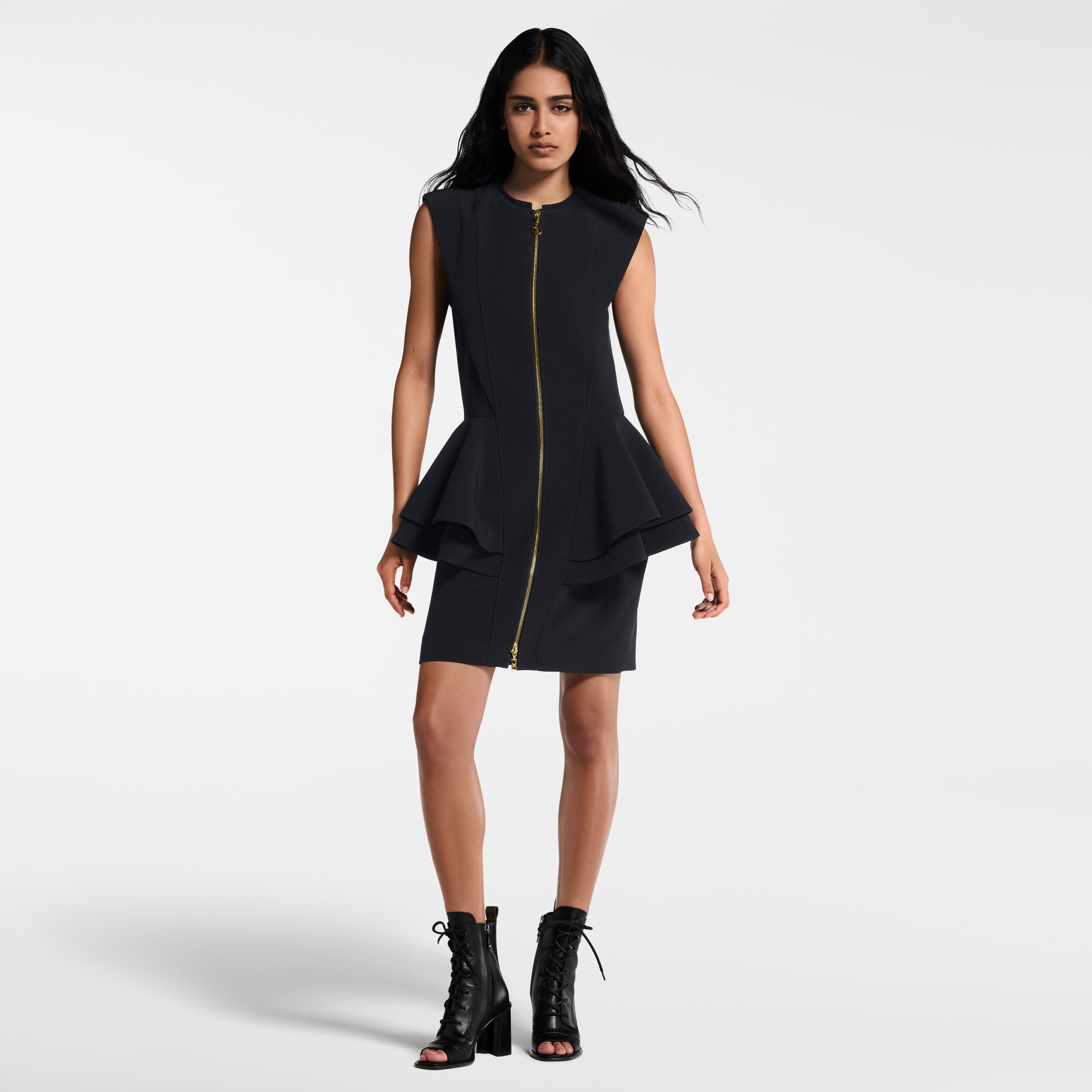 Zip-Up Peplum Dress  in Women