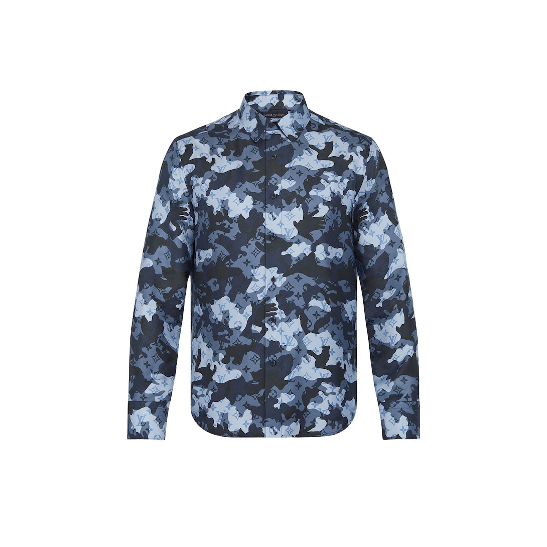 Camo Regular Silk Shirt - Luxury Shirts 